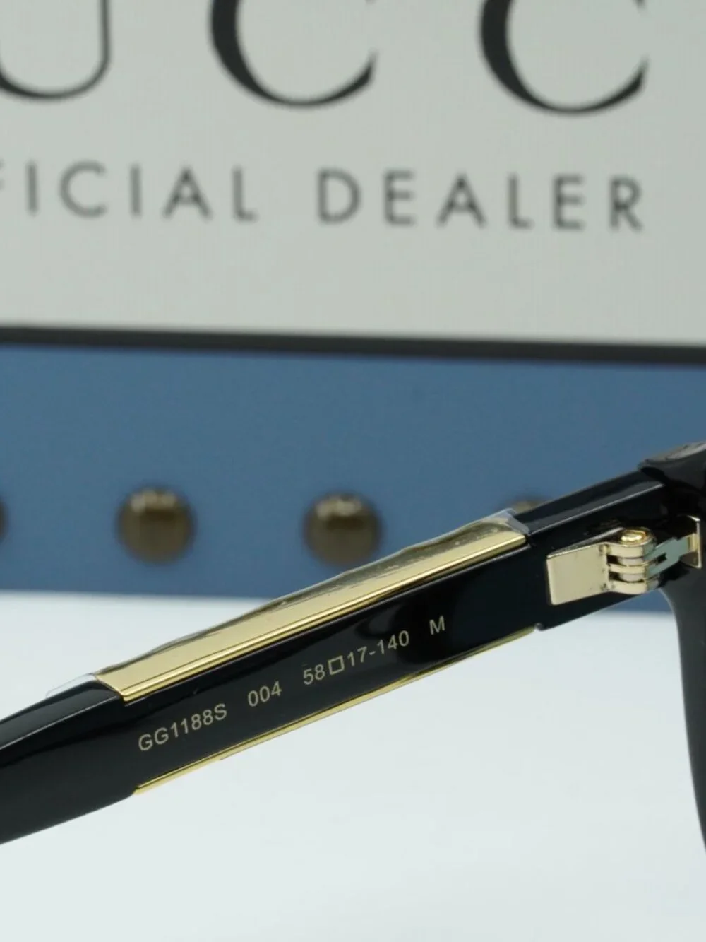 Gucci GG1188S 004 Aviator Sunglasses - Black / Blue